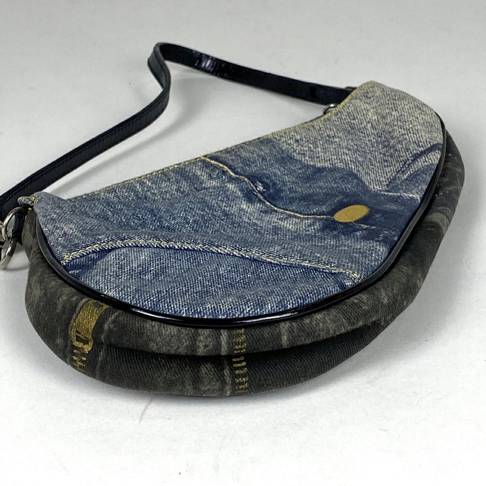 Dior Saddle Denim Shoulder Blue Handbag Black Christian Bag Blue Black